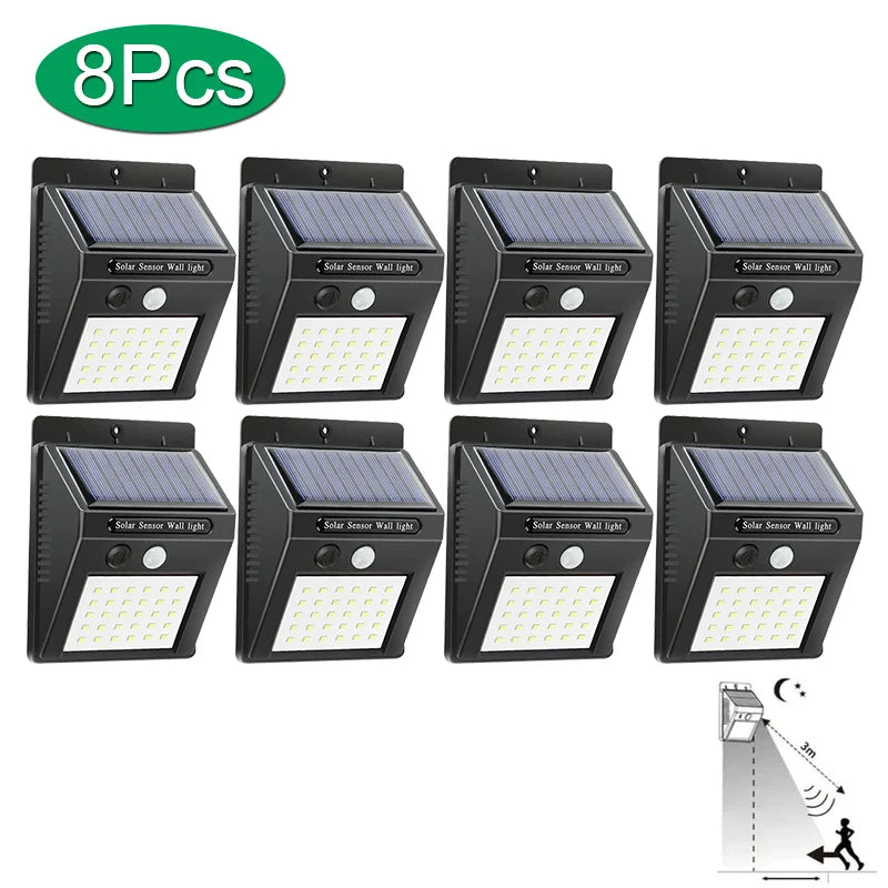 Solar LED Motion Sensor Wall Light – Outdoor Waterproof