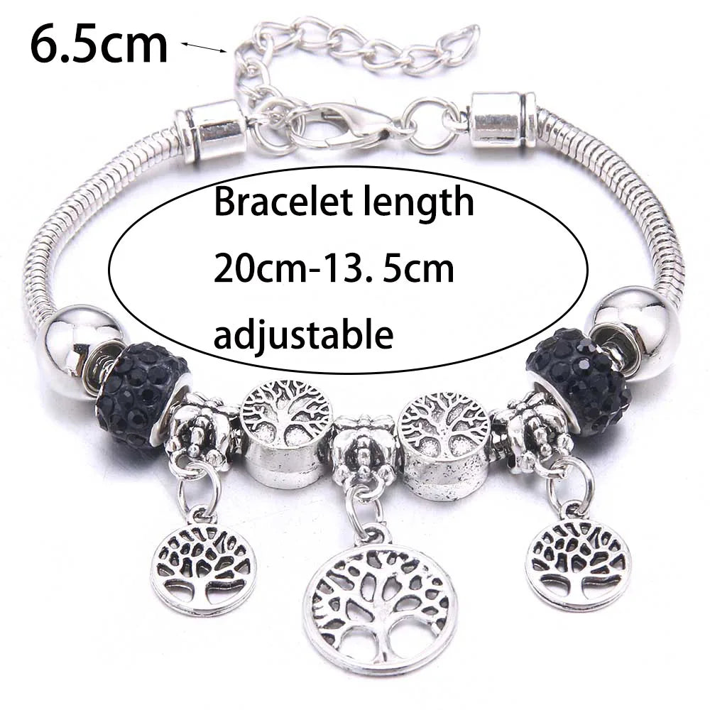Pink Butterfly Charm Beaded Bangle Bracelet