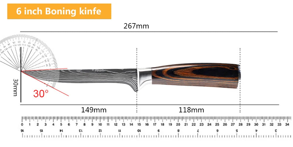 Professiona Japanese Chef Knife Kitchen Knives Santoku Slicing Utility Bread Meat Cleaver Butcher Stainless Steel Cooking Knife