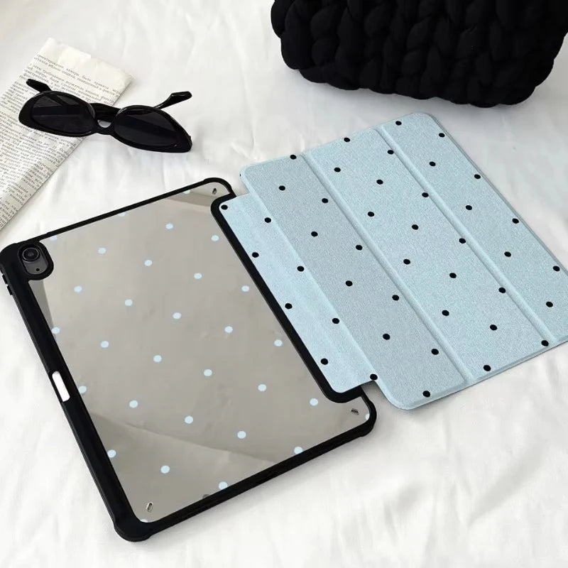 Black Polka Dots iPad Trifold Case – Multi-Model