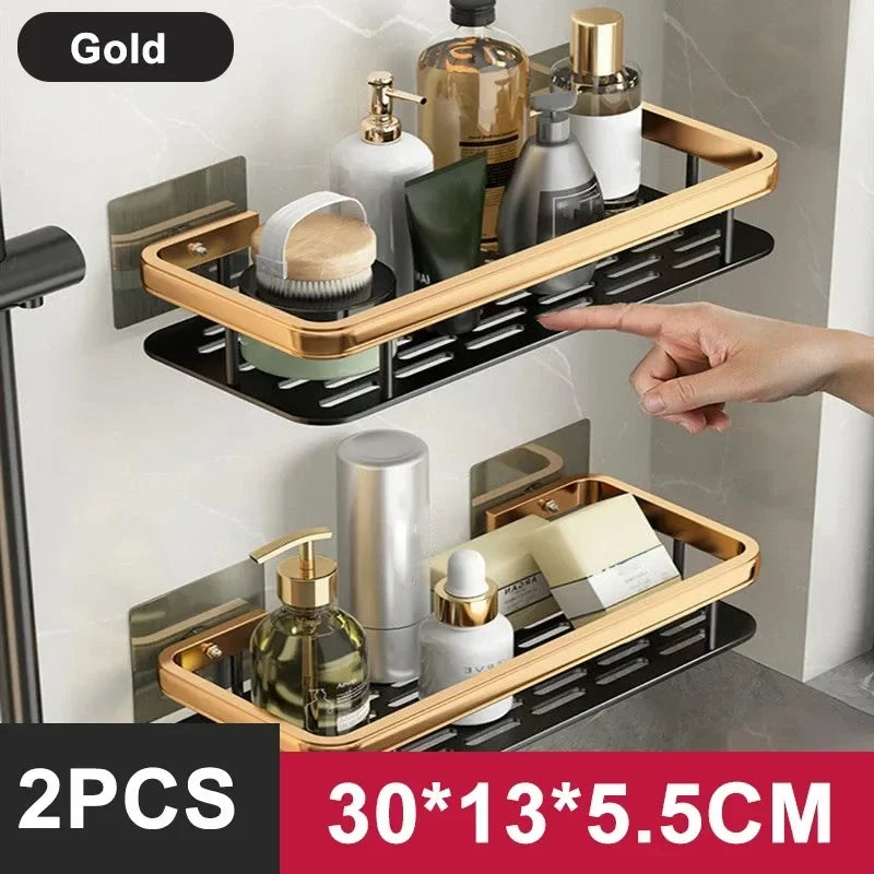 Aluminum No-Drill Shower Shelf