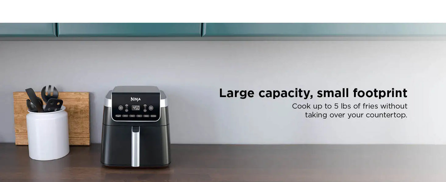 Ninja Air Fryer 6.5 QT Pro XL Capacity fits 9lbs of Wings  6-in-1 Max Crisp Reheat & Dehydrate Nonstick Basket Crisper Plate