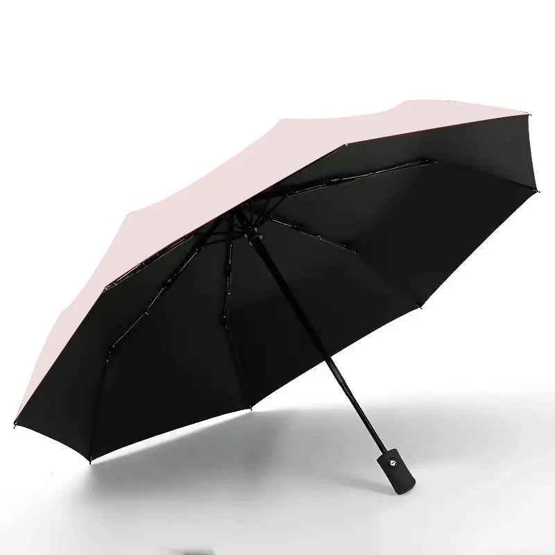 8-Rib Automatic High Quality Umbrella - One-Touch Open/Close, Compact Foldable Design for Men & Women, Navy & Black, Business &