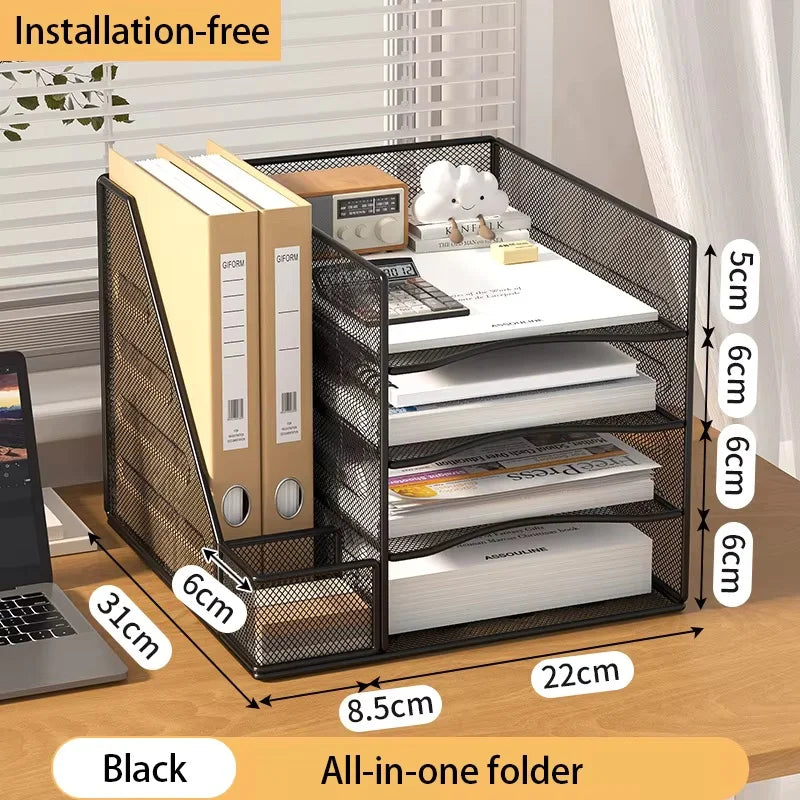3-Tier Mesh Desk File Organizer