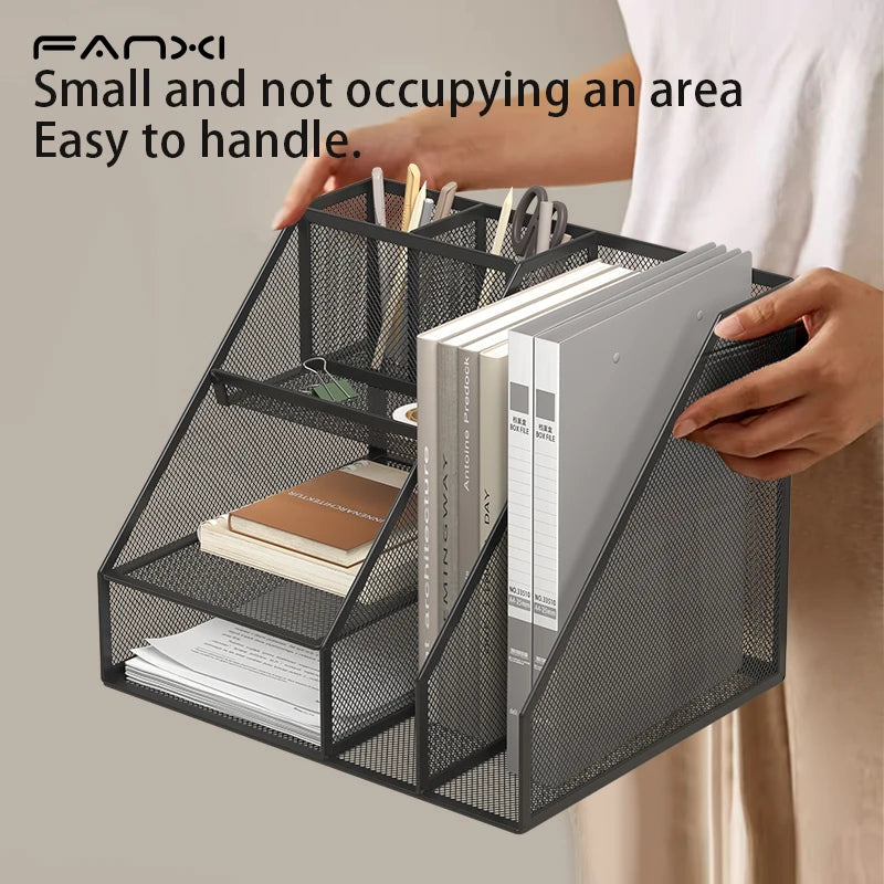 3-Tier Mesh Desk File Organizer