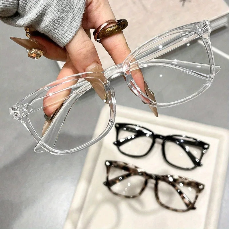Y2K Leopard Print Clear Glasses – 3 Pack