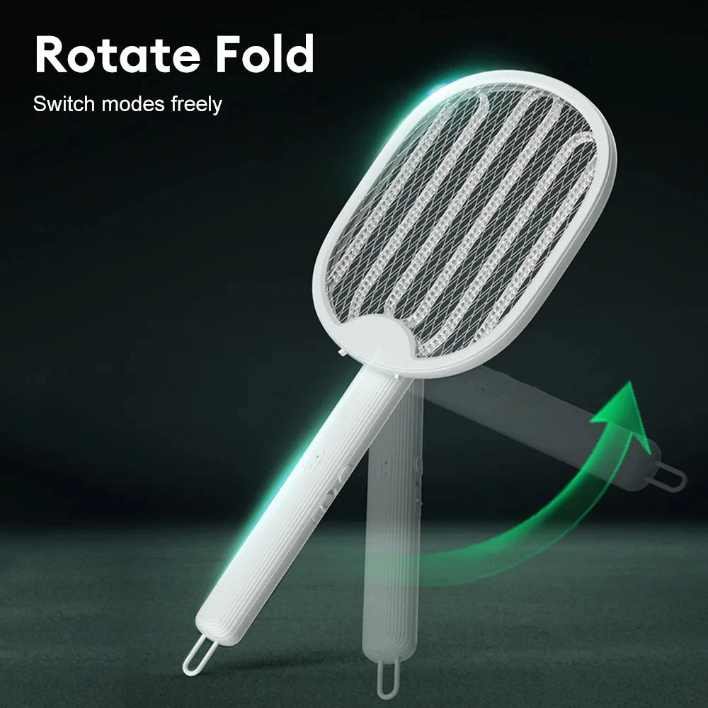 Foldable Electric Bug Zapper Racket – 3000V, USB Rechargeable
