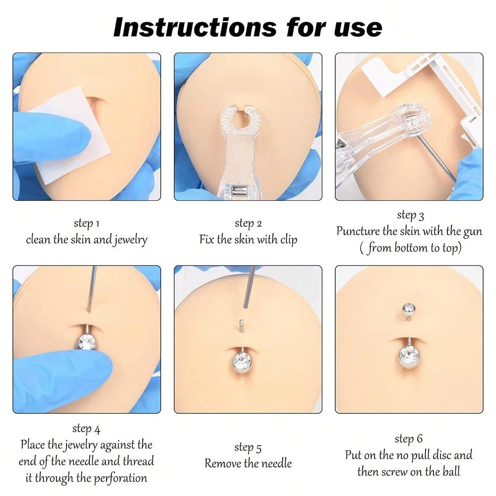 Belly Button Piercing Kit Gun Belly Piercing Kit Belly Button Piercing Gun Navel Piercing Kit Belly Button Ring Piercing Kit