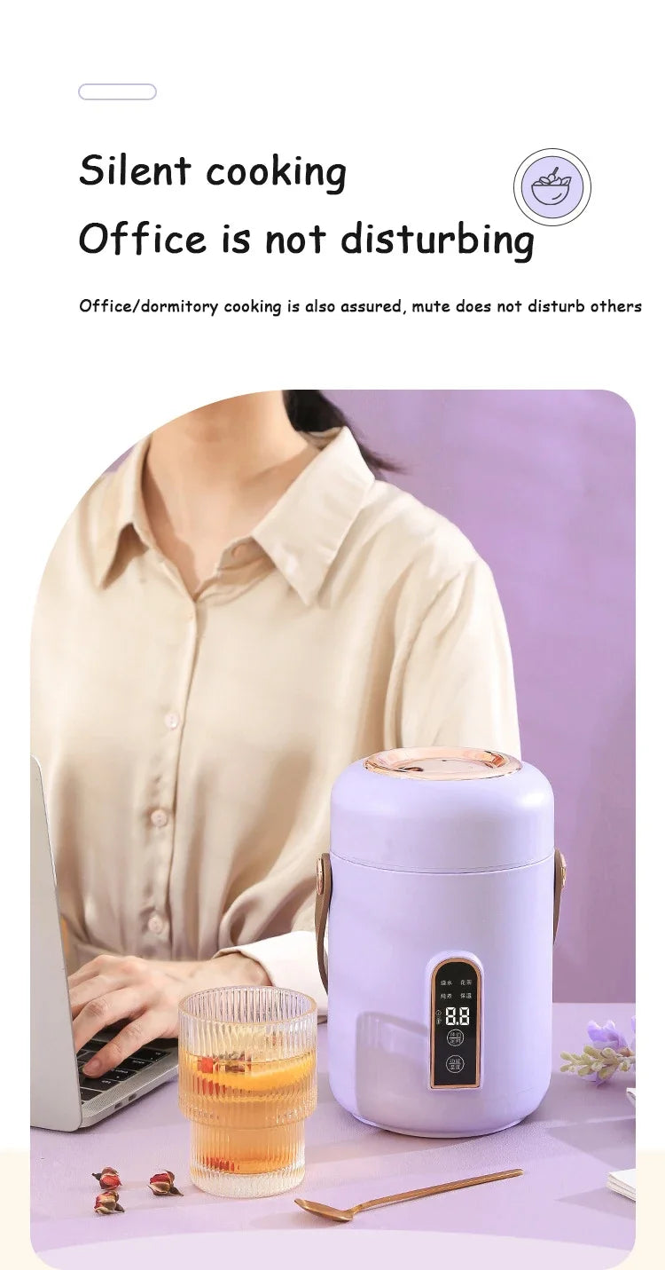 Smart Electric Stew Pot Portable Soup Insulation Bucket Rice Noodles Porridge Stew Skillet Cup Heater Boiler Lunch Box Office