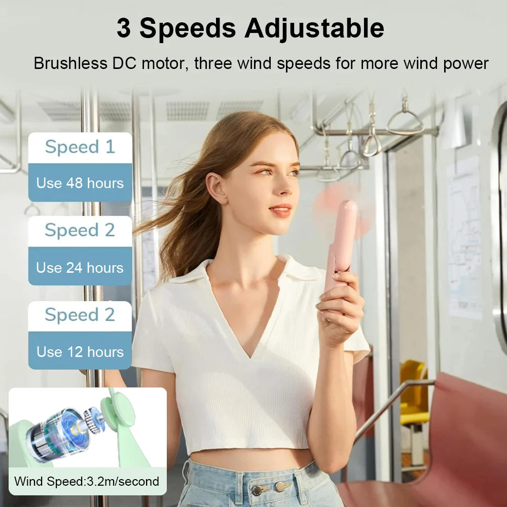 Portable Folding Mini Handheld Fan with Power Bank