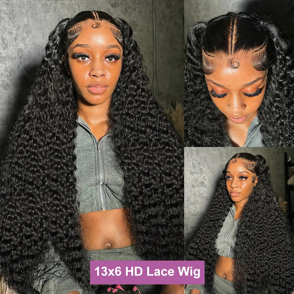 Deep Wave HD Lace Frontal Human Hair Wig – 250% Density