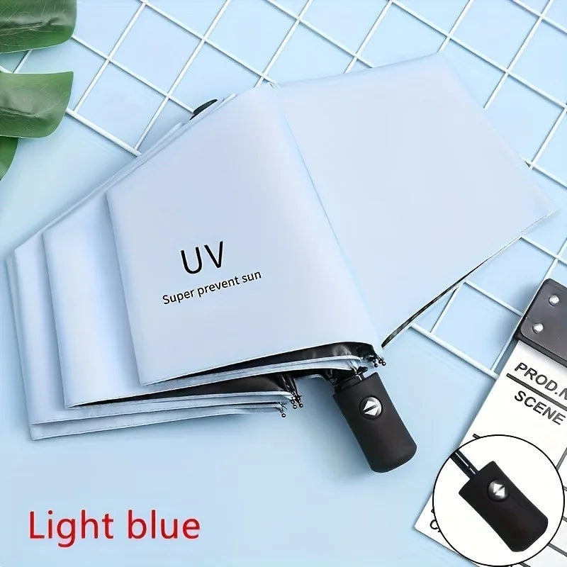 8-Rib Automatic High Quality Umbrella - One-Touch Open/Close, Compact Foldable Design for Men & Women, Navy & Black, Business &