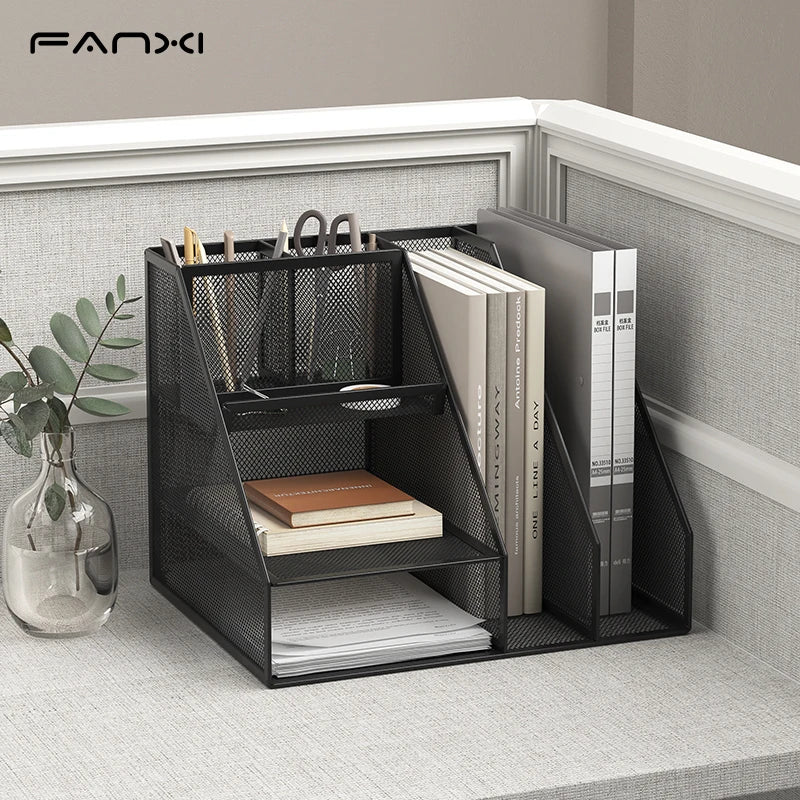 3-Tier Mesh Desk File Organizer