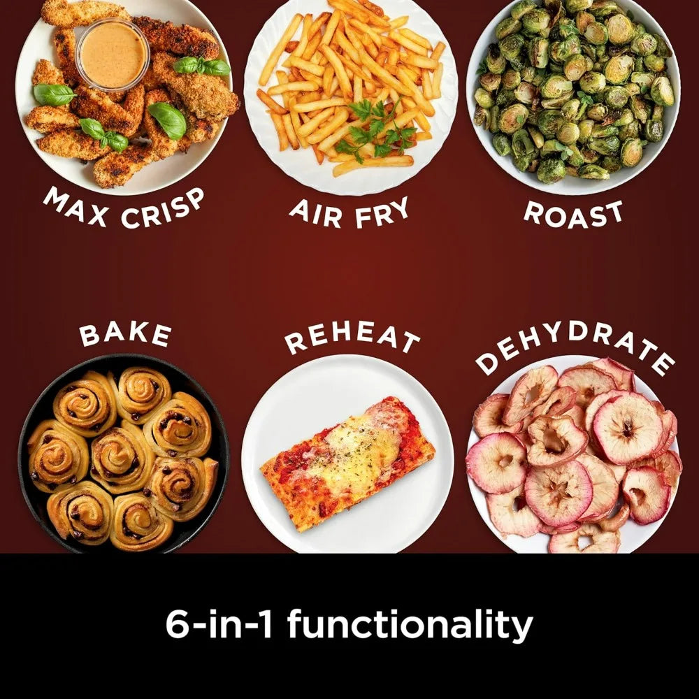 Ninja Air Fryer 6.5 QT Pro XL Capacity fits 9lbs of Wings  6-in-1 Max Crisp Reheat & Dehydrate Nonstick Basket Crisper Plate