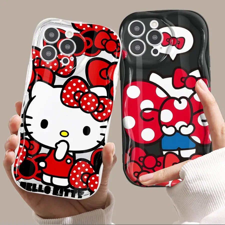 Cute Sanrio Hello Kitty Case for iPhone 17 Air 14 12 Mini 11 15 Plus 16 Pro Max 16e 13 XS X Soft Phone Cover