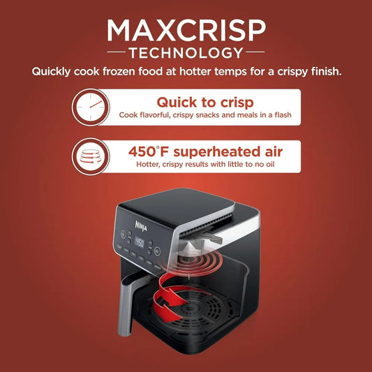 Ninja Air Fryer 6.5 QT Pro XL Capacity fits 9lbs of Wings  6-in-1 Max Crisp Reheat & Dehydrate Nonstick Basket Crisper Plate