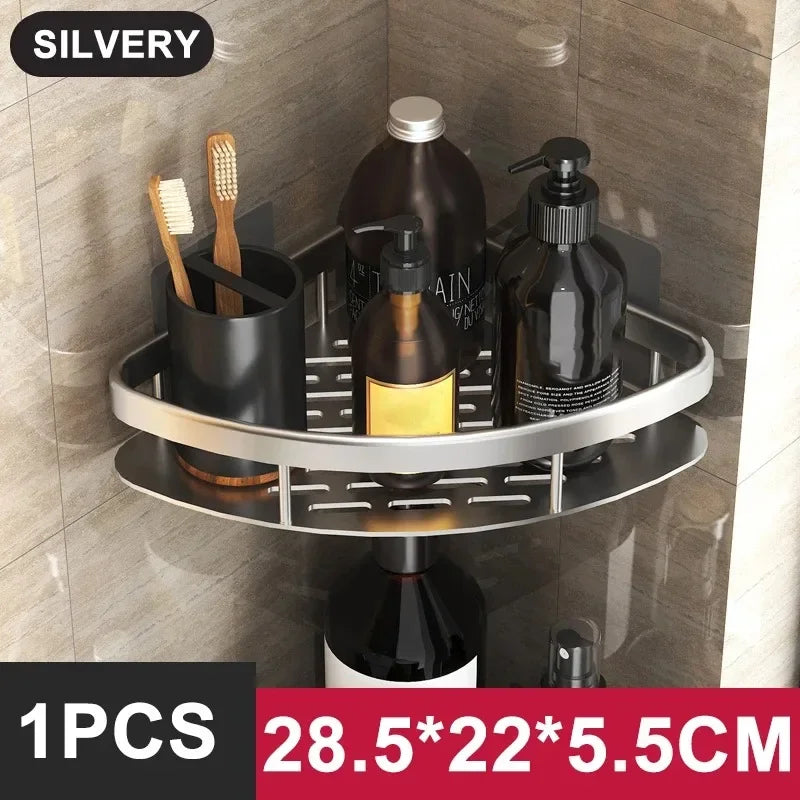 Aluminum No-Drill Shower Shelf
