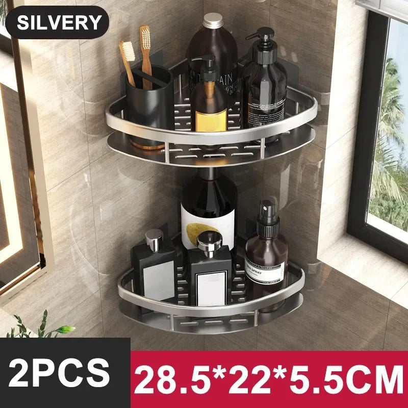 Aluminum No-Drill Shower Shelf