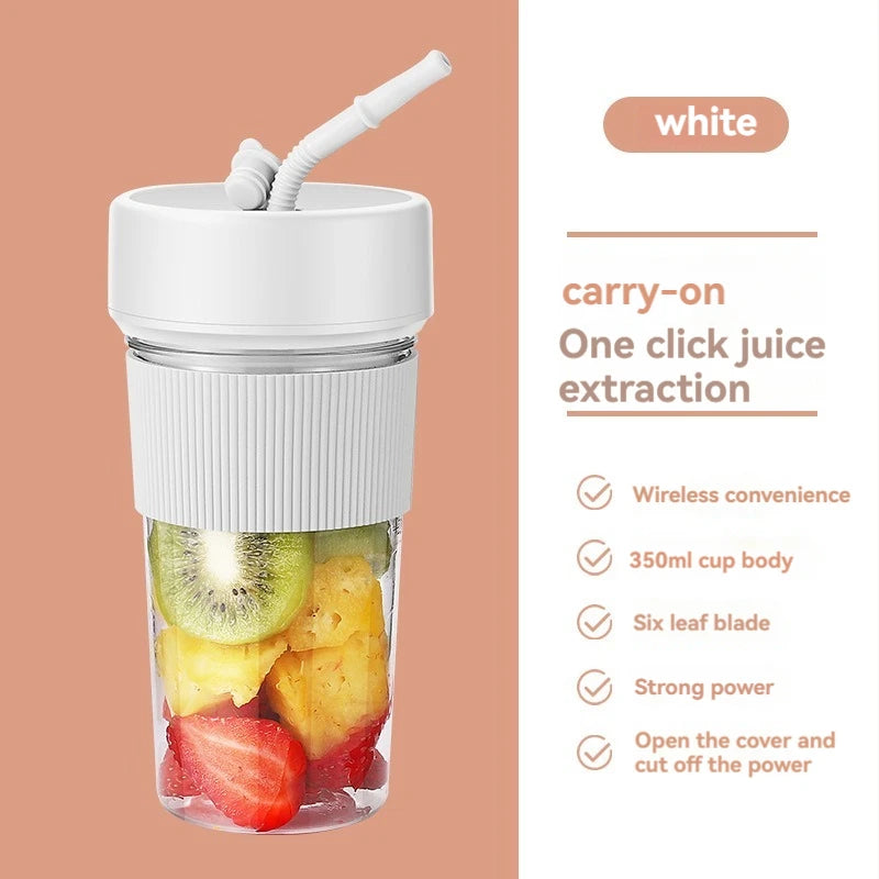 Portable Juicer Usb Rechargeable Wireless Mini Smoothie Blender Mixer Fruit Juice Maker Electric Juicer Machine Glass Cup