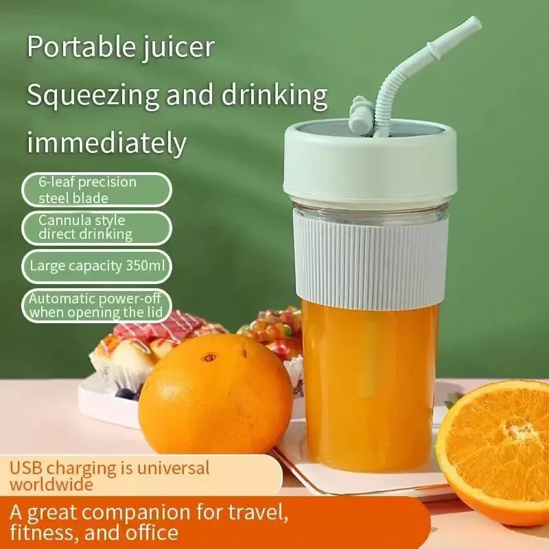 Portable Juicer Usb Rechargeable Wireless Mini Smoothie Blender Mixer Fruit Juice Maker Electric Juicer Machine Glass Cup