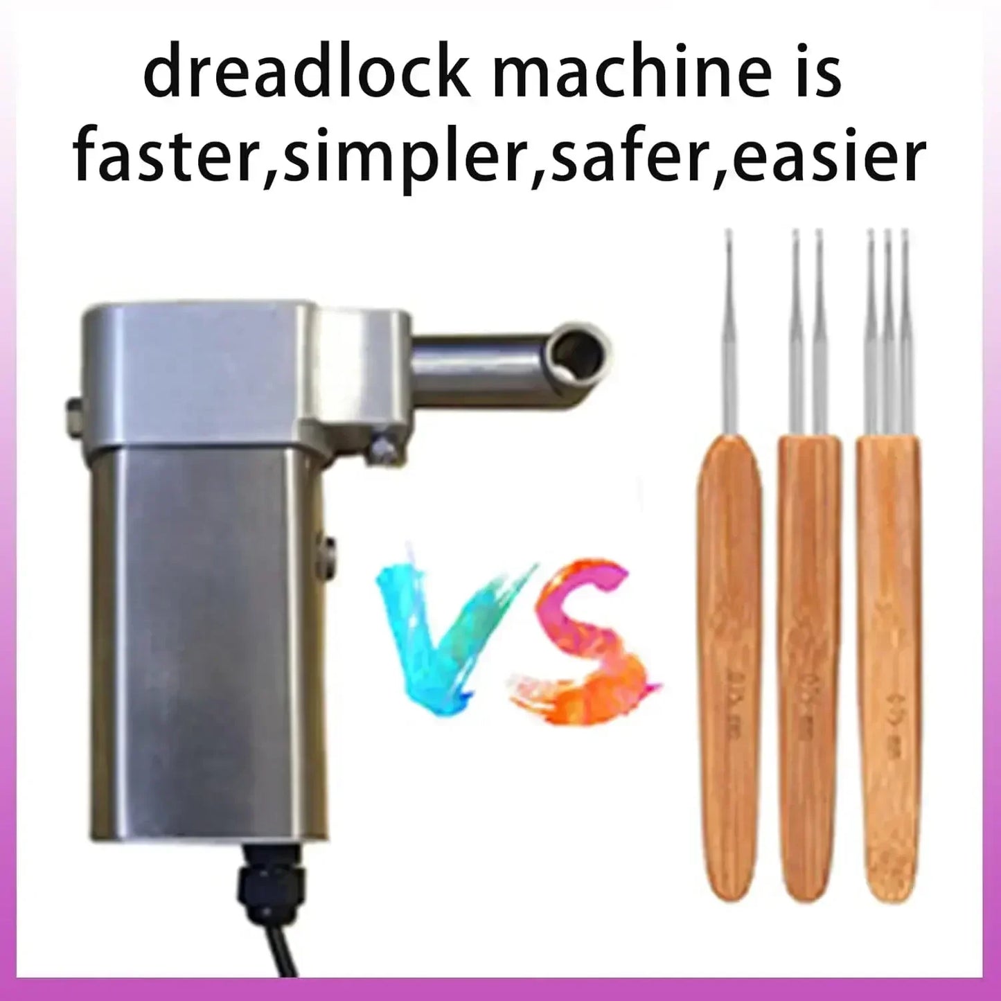 Dreadlocks Machine with 6 Replacement Head,Dreadlock Maker Machine,Electric Dreadlock Maker for Loc,Can Be Directly Work on Head