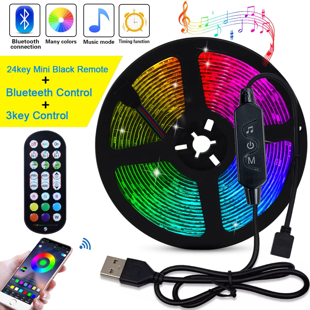 USB RGB LED Strip Light with Remote Control