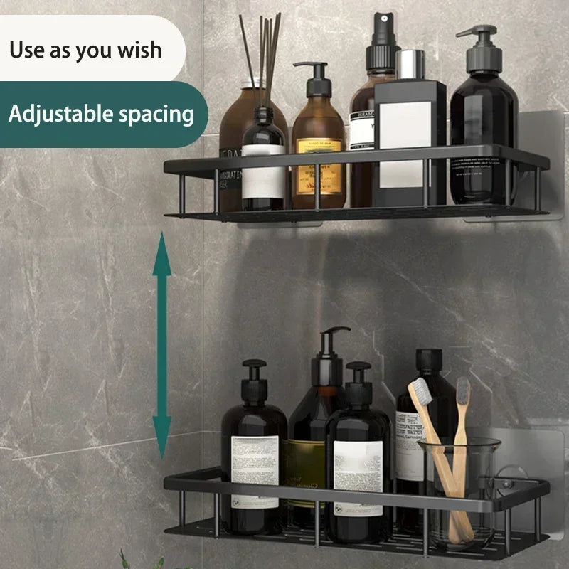 Aluminum No-Drill Shower Shelf