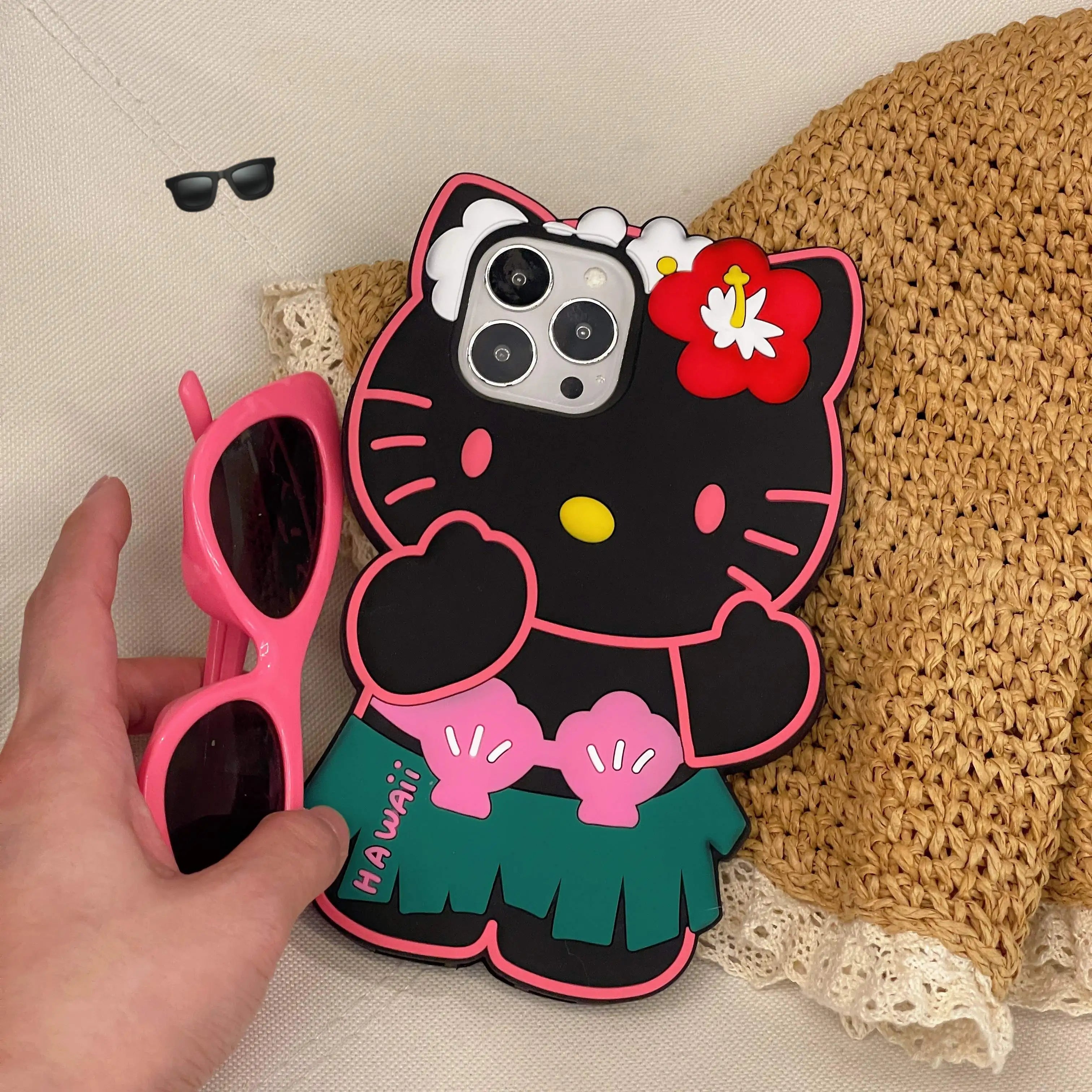 Kawaii Hello Kitty Hawaiian Silicone iPhone Case