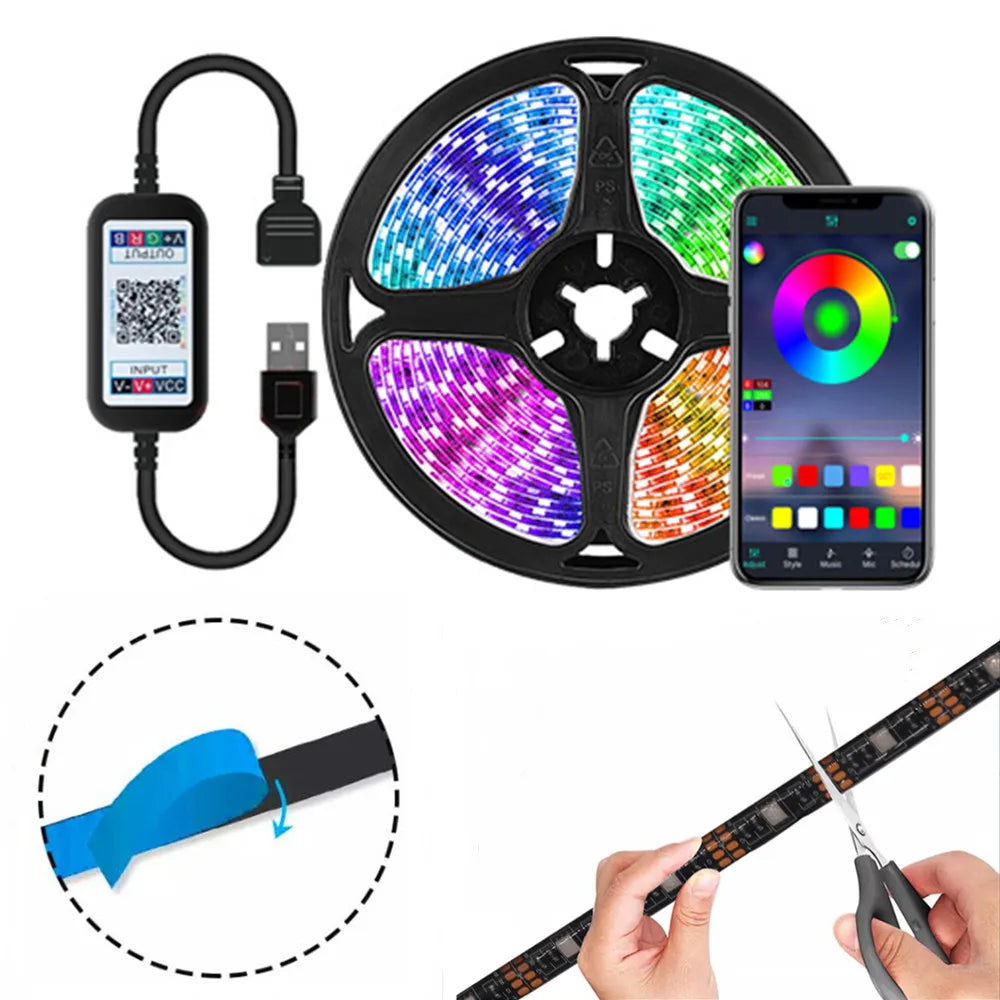 USB RGB LED Strip Light with Remote Control