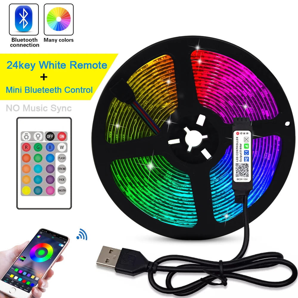 USB RGB LED Strip Light with Remote Control