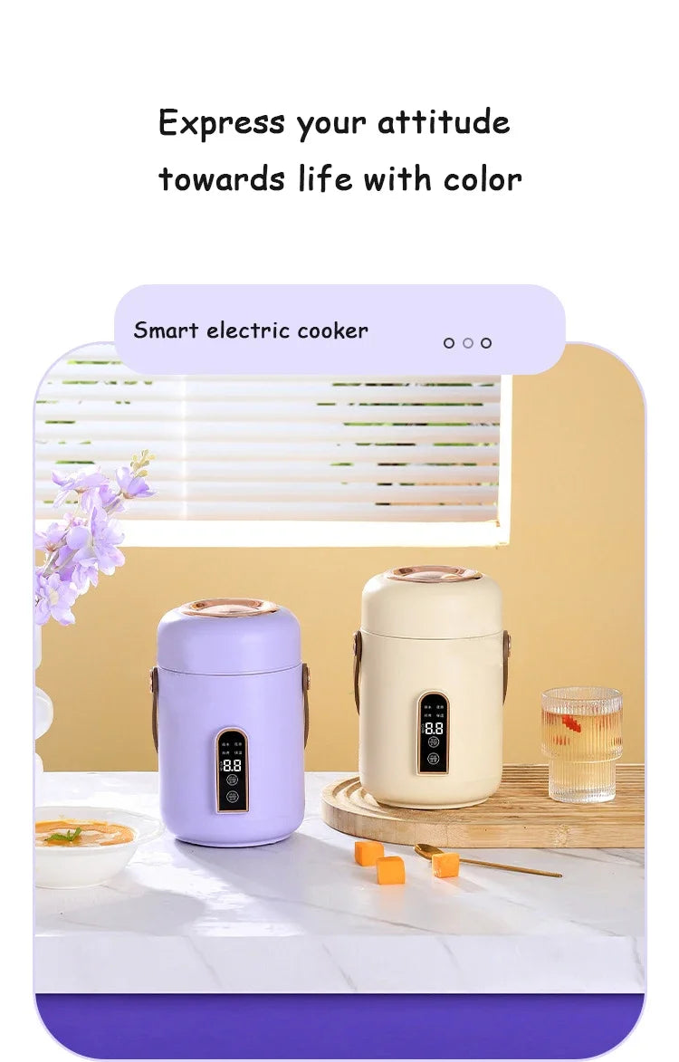 Smart Electric Stew Pot Portable Soup Insulation Bucket Rice Noodles Porridge Stew Skillet Cup Heater Boiler Lunch Box Office