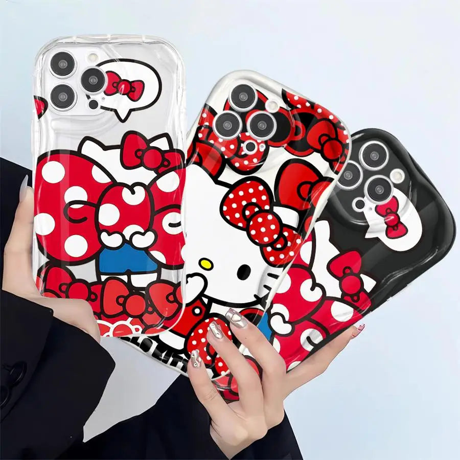 Cute Sanrio Hello Kitty Case for iPhone 17 Air 14 12 Mini 11 15 Plus 16 Pro Max 16e 13 XS X Soft Phone Cover