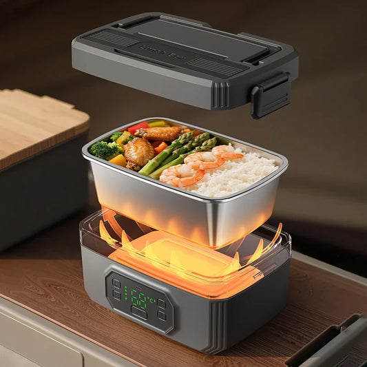 Portable Electric Lunch Box with 1600ML Capacity Rechargeable 6Speed Constant Temperature Outdoor Lunch Box with 304 Inner Liner