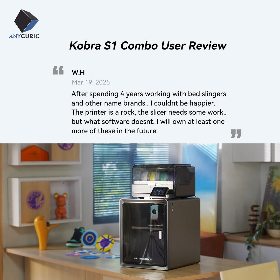 Anycubic Kobra S1 Combo Multi-Color 3D Printer Up to 600mm/s High Speed Printing Auto Leveling CoreXY Structure Direct Extruder