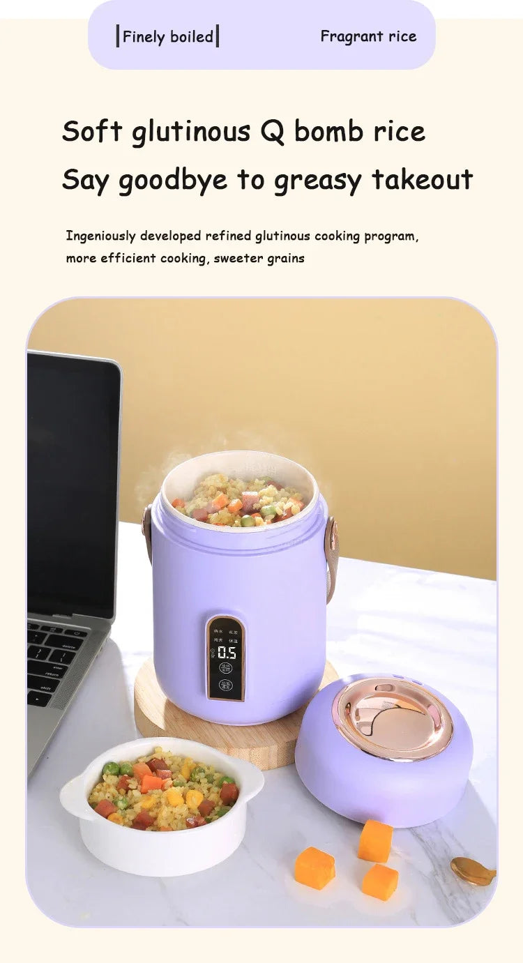 Smart Electric Stew Pot Portable Soup Insulation Bucket Rice Noodles Porridge Stew Skillet Cup Heater Boiler Lunch Box Office