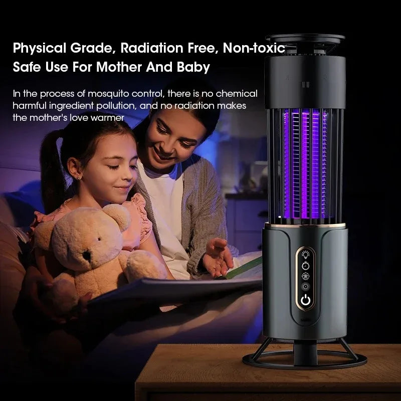 Mosquito Killer Lamp 2-in-1 Anti-Mosquito Lamp Electronic Mosquito Zapper Rechargeable Mosquito Repellent 3-level Timing Mode
