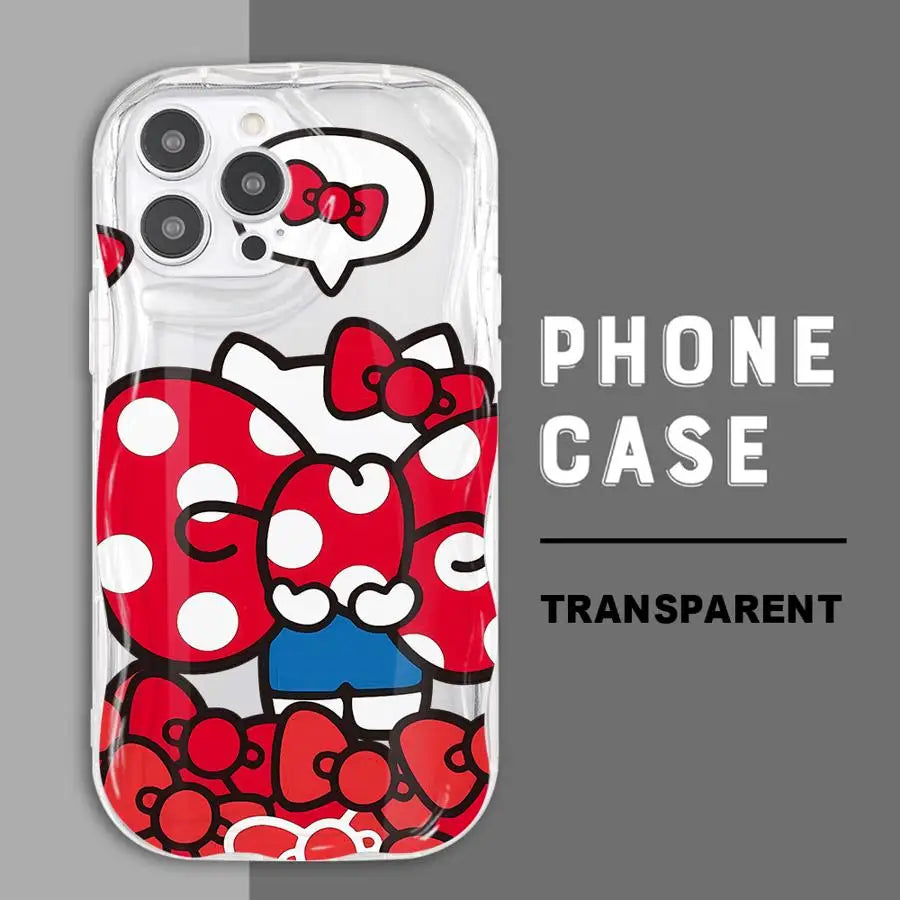 Cute Sanrio Hello Kitty Case for iPhone 17 Air 14 12 Mini 11 15 Plus 16 Pro Max 16e 13 XS X Soft Phone Cover