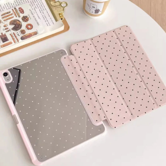 Black Polka Dots for IPad Pro 11 Case 10.2 9/8/7th Generation 9.7 5/6th Air4/5 10th 10.9 Air 3 10.5 Pro 12.9 Mini 6 Trifold Case