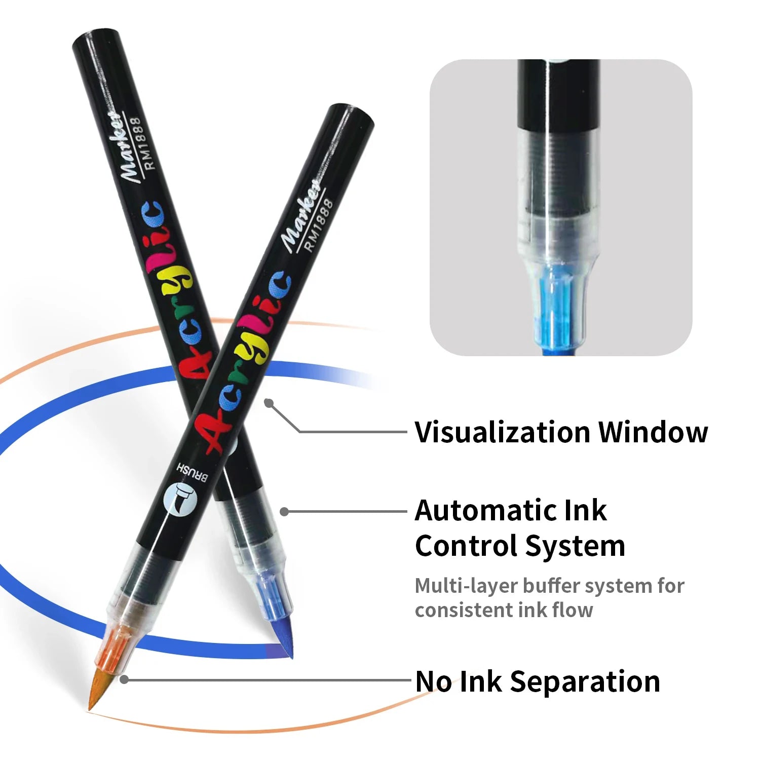 Acrylic Paint Pens – Brush Tip, 12-60 Colors, DIY Crafts
