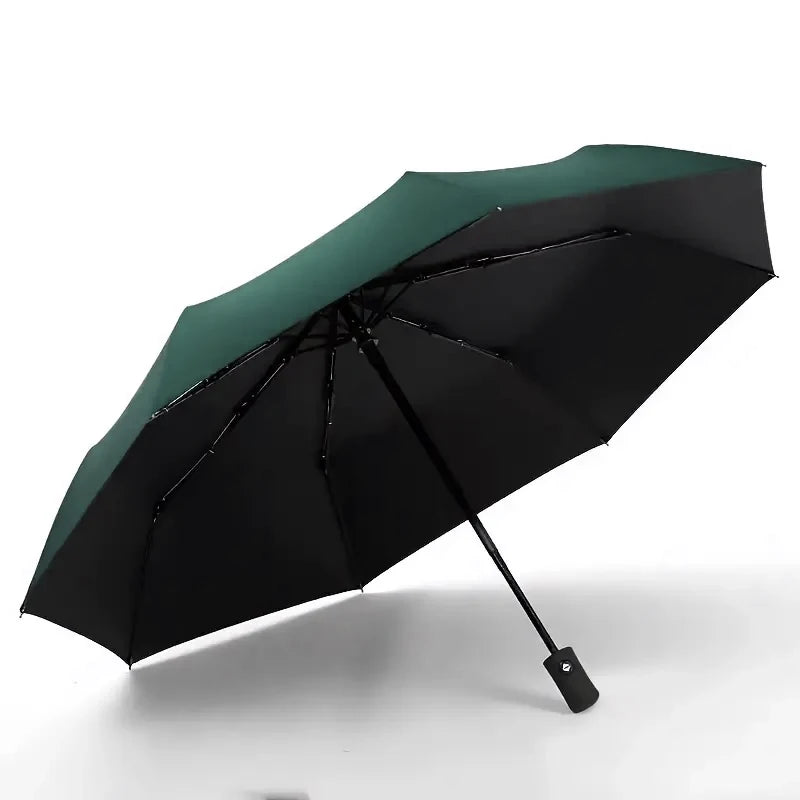 8-Rib Automatic High Quality Umbrella - One-Touch Open/Close, Compact Foldable Design for Men & Women, Navy & Black, Business &
