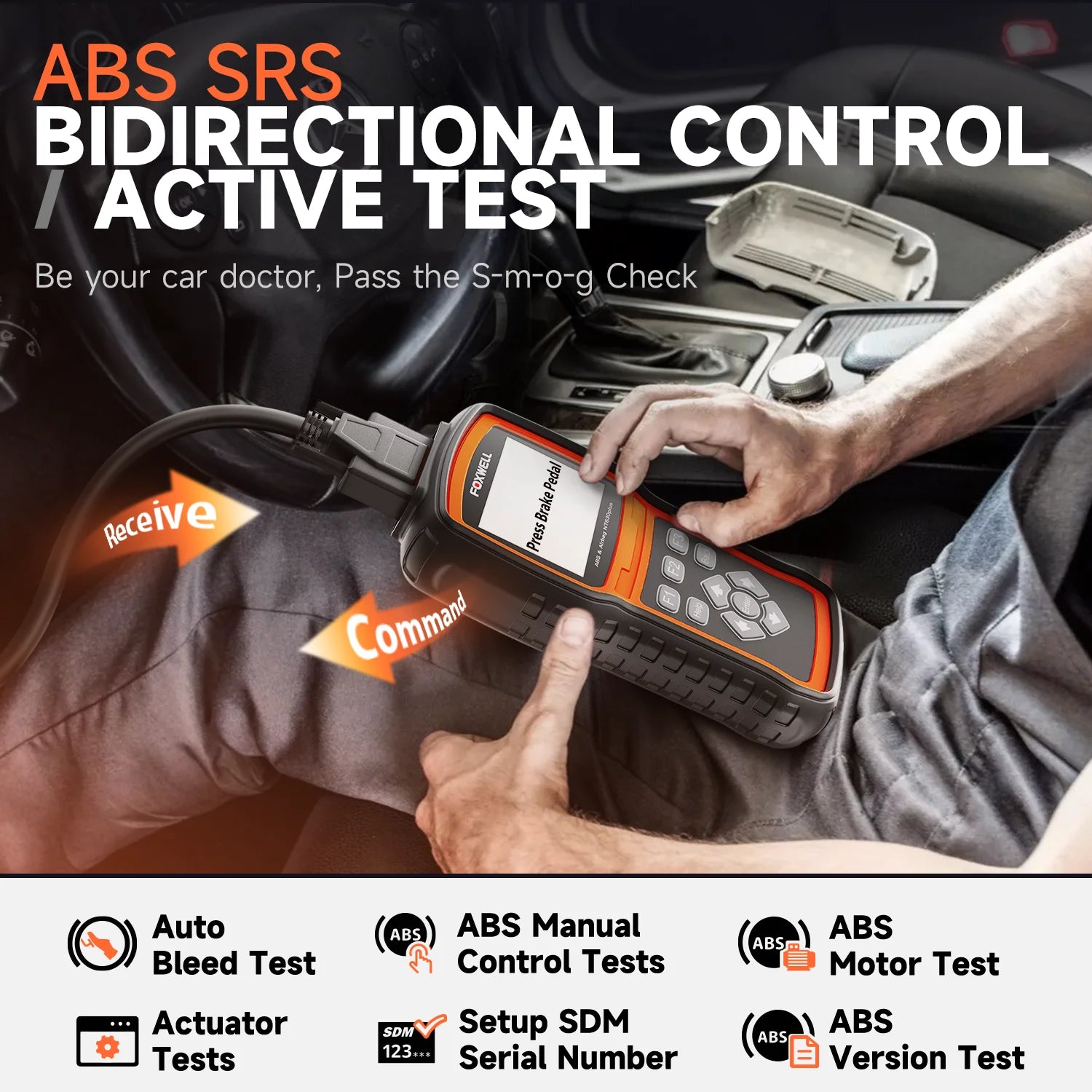 FOXWELL NT630 Plus OBD2 Scanner – ABS, SRS & EPB