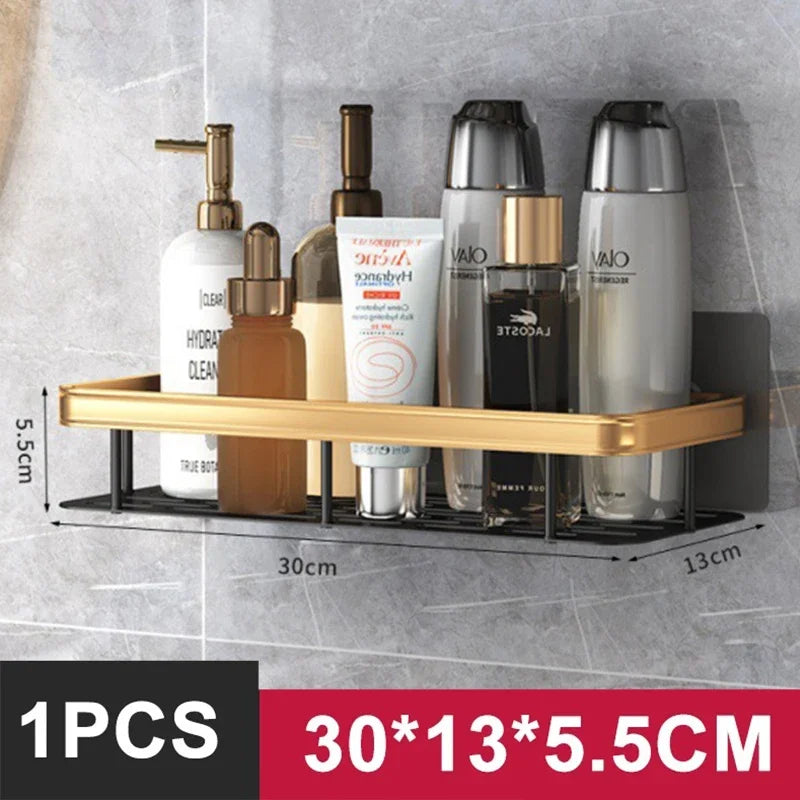 Aluminum No-Drill Shower Shelf