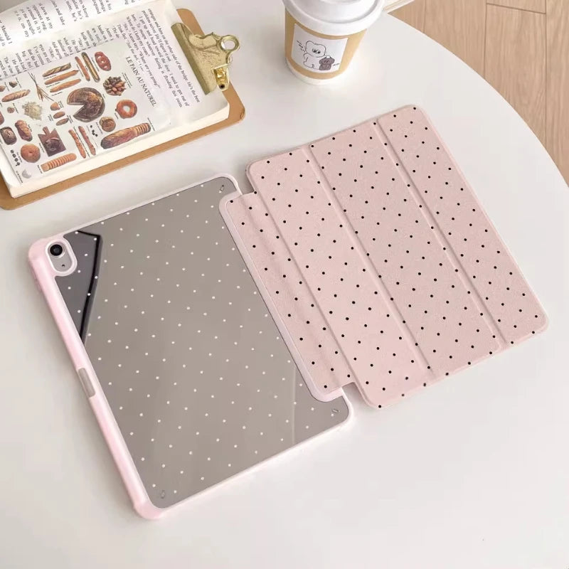 Black Polka Dots iPad Trifold Case – Multi-Model