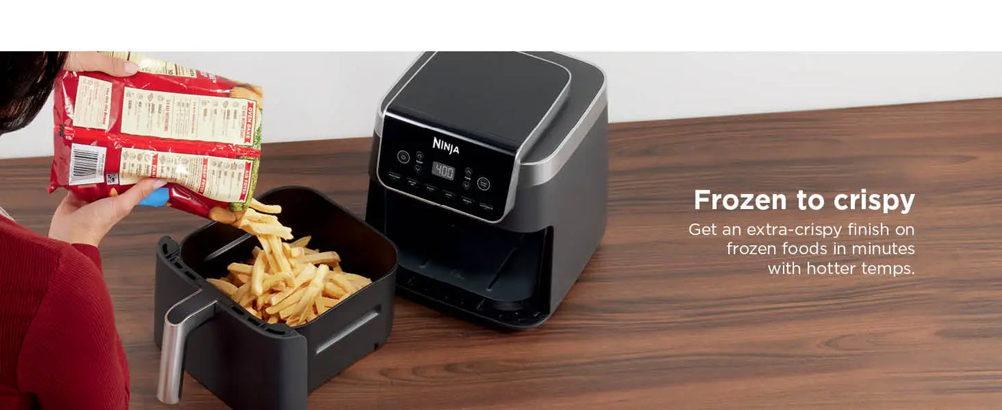 Ninja Air Fryer 6.5 QT Pro XL Capacity fits 9lbs of Wings  6-in-1 Max Crisp Reheat & Dehydrate Nonstick Basket Crisper Plate