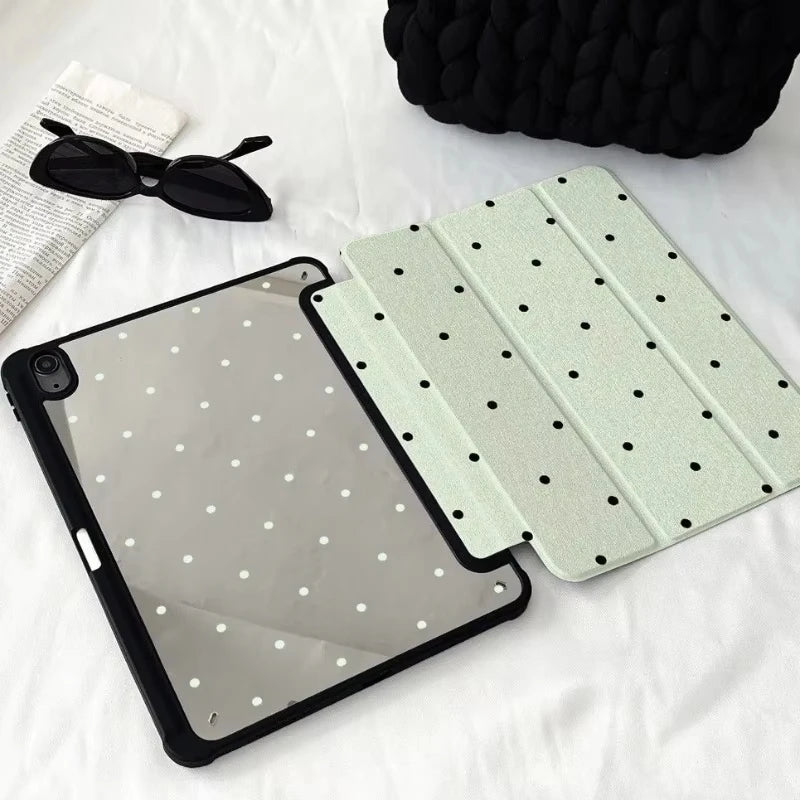 Black Polka Dots iPad Trifold Case – Multi-Model