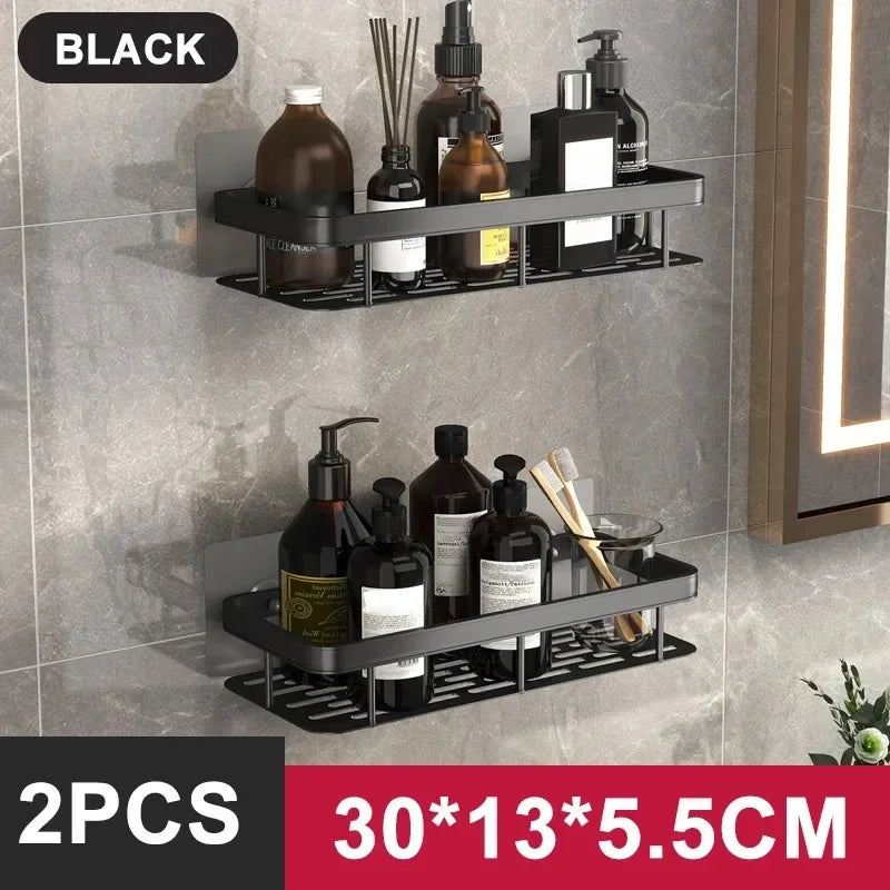 Aluminum No-Drill Shower Shelf
