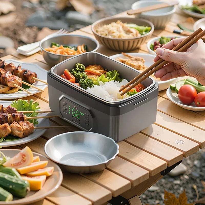 Portable Electric Lunch Box with 1600ML Capacity Rechargeable 6Speed Constant Temperature Outdoor Lunch Box with 304 Inner Liner