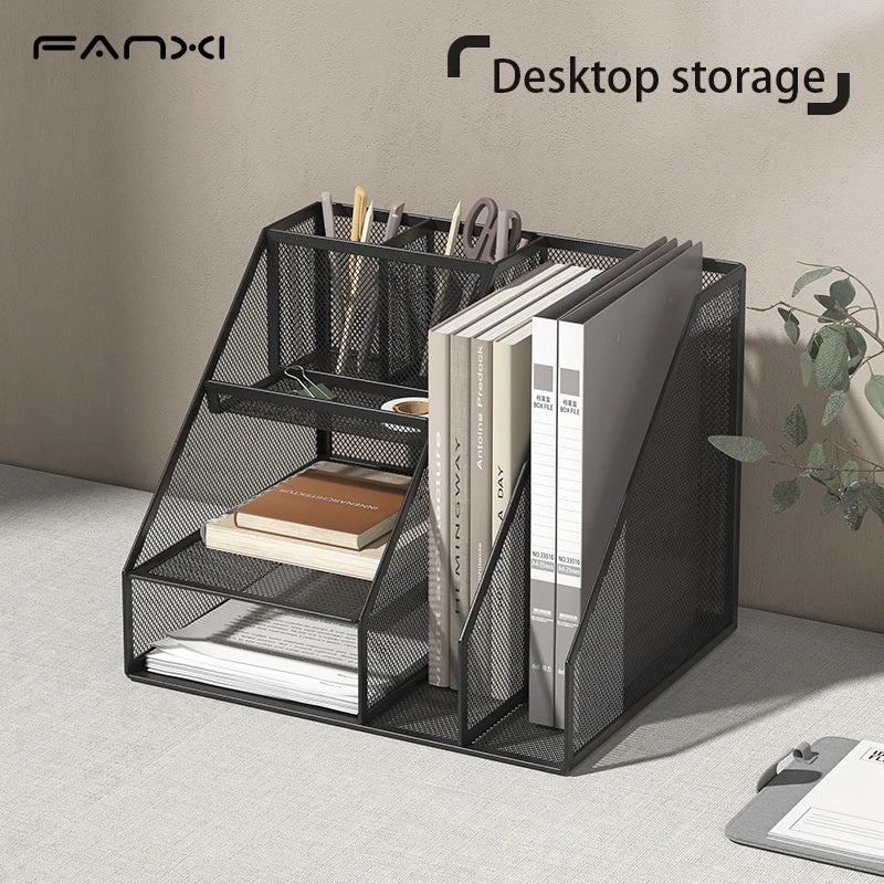 3-Tier Mesh Desk File Organizer