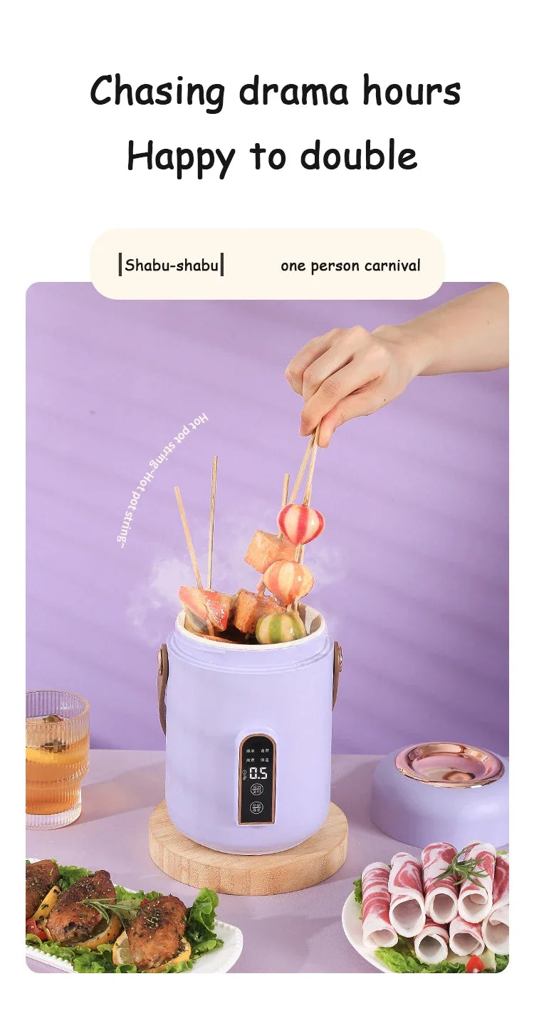 Smart Electric Stew Pot Portable Soup Insulation Bucket Rice Noodles Porridge Stew Skillet Cup Heater Boiler Lunch Box Office