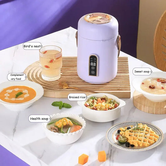 Smart Electric Stew Pot Portable Soup Insulation Bucket Rice Noodles Porridge Stew Skillet Cup Heater Boiler Lunch Box Office